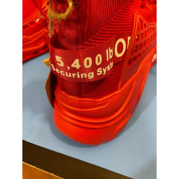 FUSHITON Trainers Men's High Top Shoes, Size 10, Red Workout NWT - Picture 5 of 8